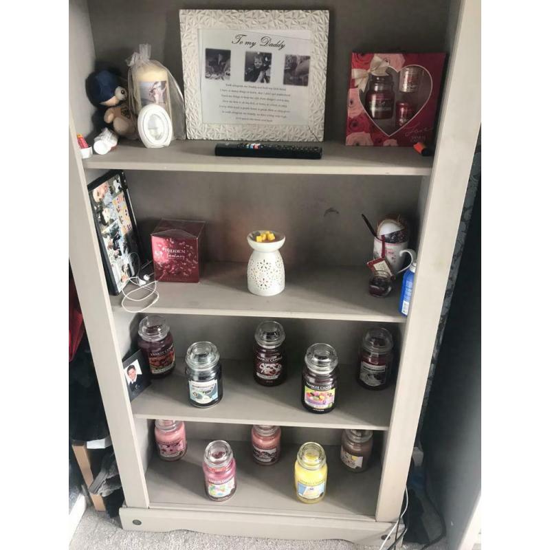 Grey display unit wood