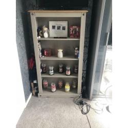 Grey display unit wood