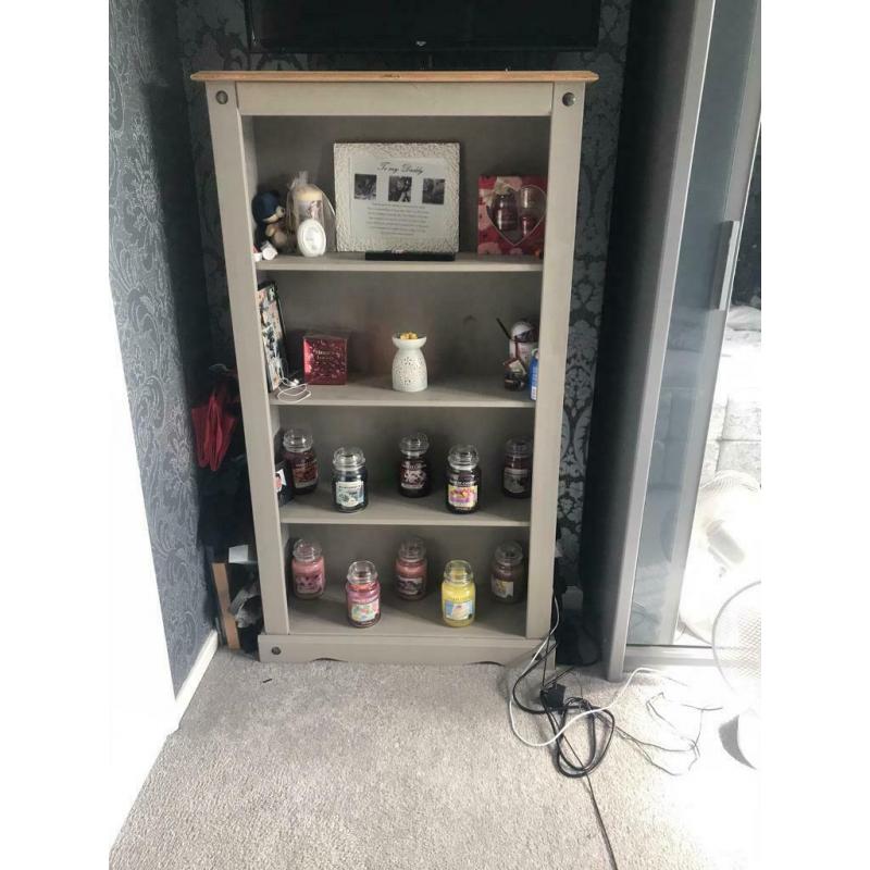 Grey display unit wood
