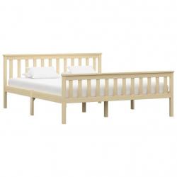 Bed Frame Light Wood Solid Pinewood 180x200 cm-283225