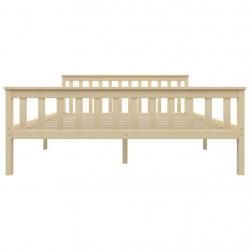 Bed Frame Light Wood Solid Pinewood 180x200 cm-283225