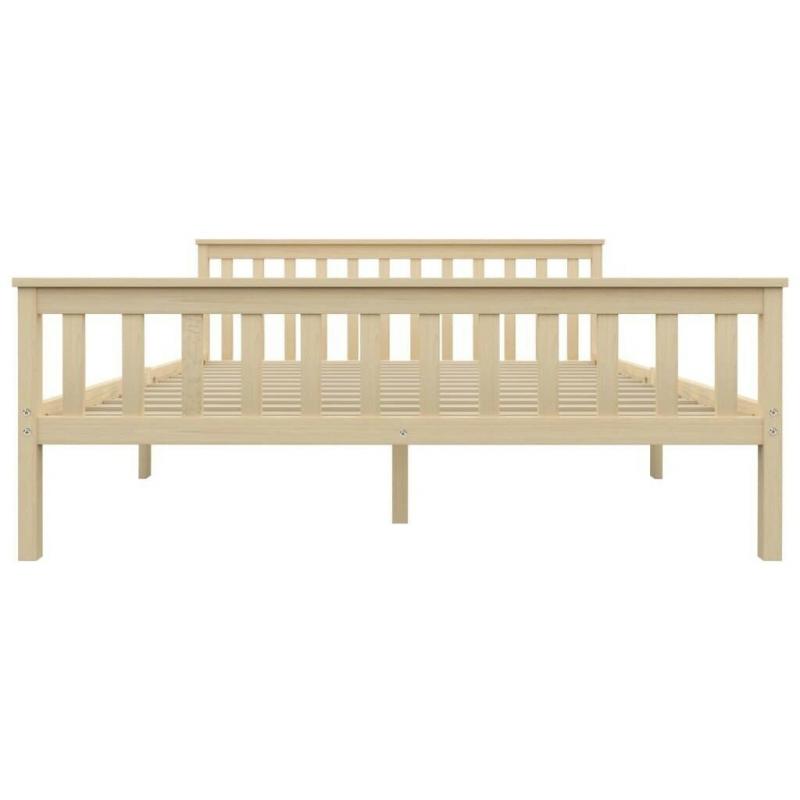 Bed Frame Light Wood Solid Pinewood 180x200 cm-283225