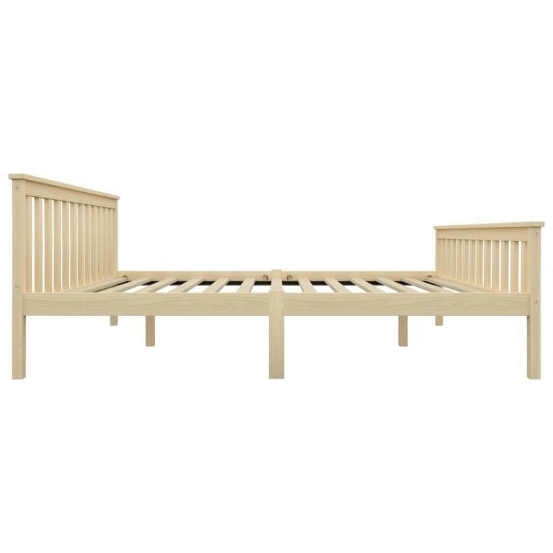 Bed Frame Light Wood Solid Pinewood 180x200 cm-283225