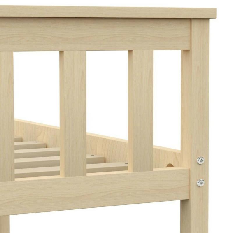 Bed Frame Light Wood Solid Pinewood 180x200 cm-283225