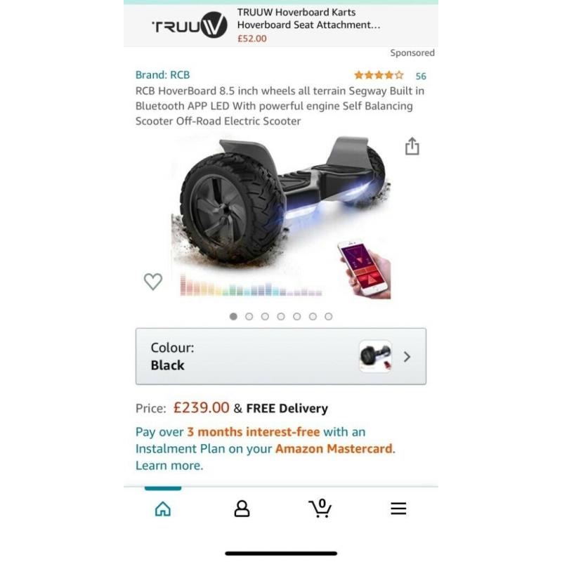 All terrain hoverboard with cart