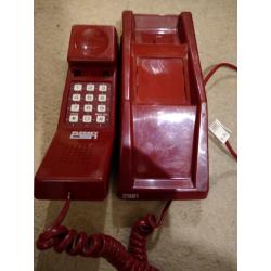 Plessey Retro Burgundy Trim Telephone