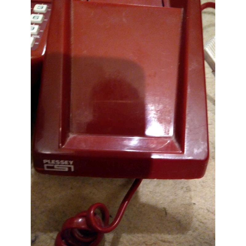 Plessey Retro Burgundy Trim Telephone