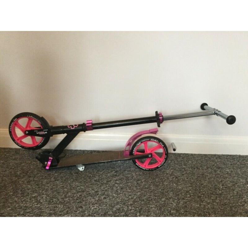 Tijuana Pink and Black fold-up scooter, in excellent condition