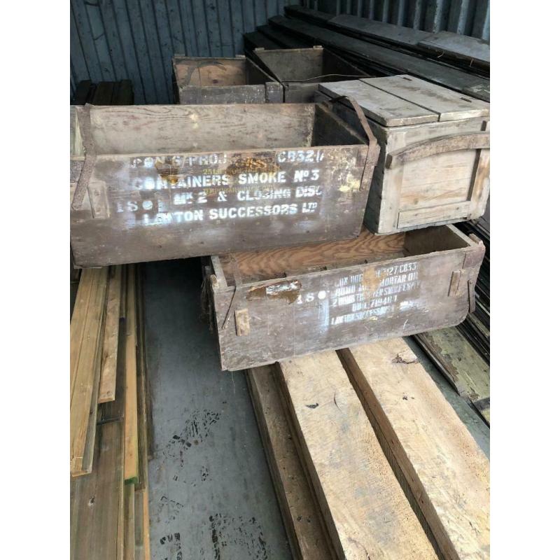 Vintage ammunition crates
