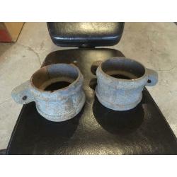 2 x primed cast iron downpipe collars