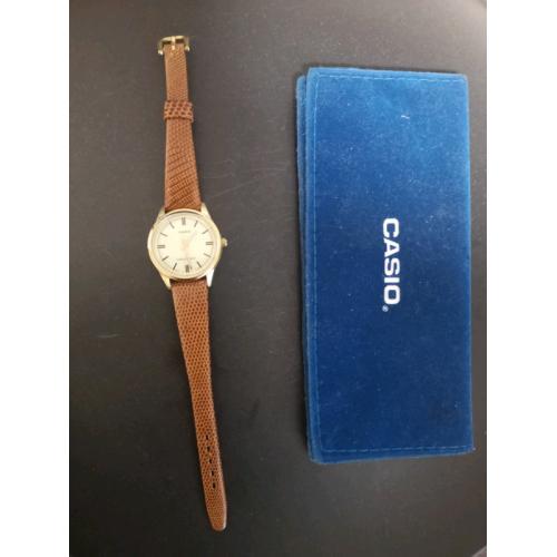 Casio Watch with Real Lizard Strap