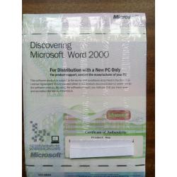 Microsoft Discovering Word 2000, never unpacked still in sealed wrapping with Product key.