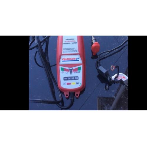 Quads/Motorcycles/Scooter/Caravan batteries.(.OPTIMATE 3+ with Croc clips..& Permanent bike lead