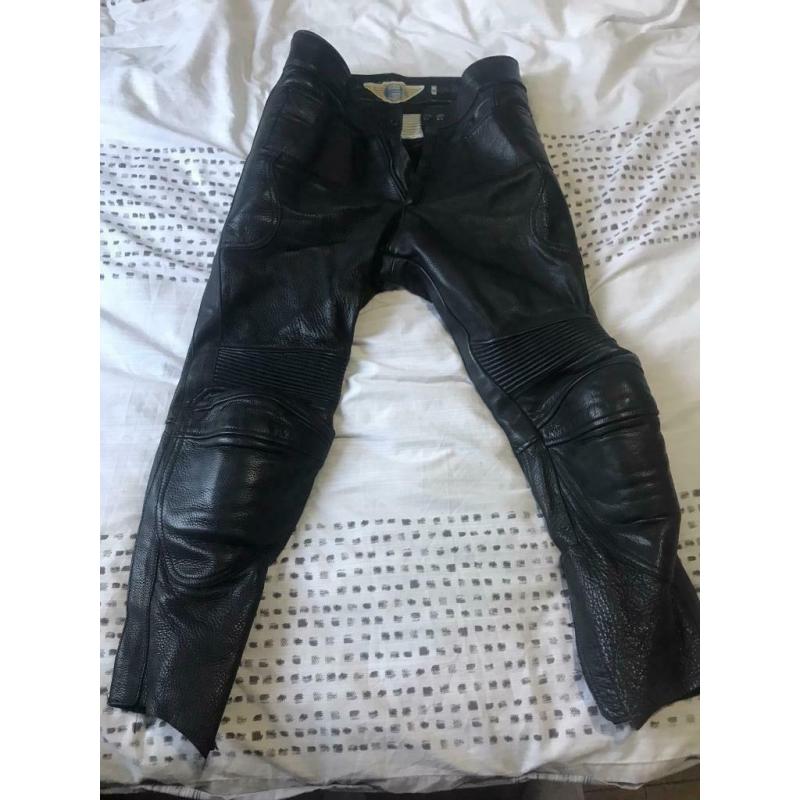 Branded company leather motorcycle trousers vintage near mint