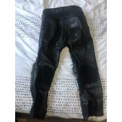 Branded company leather motorcycle trousers vintage near mint
