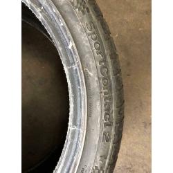 2 Tyres 255 40 ZR19 Continental SportContact 2 Between 5mm-6mm