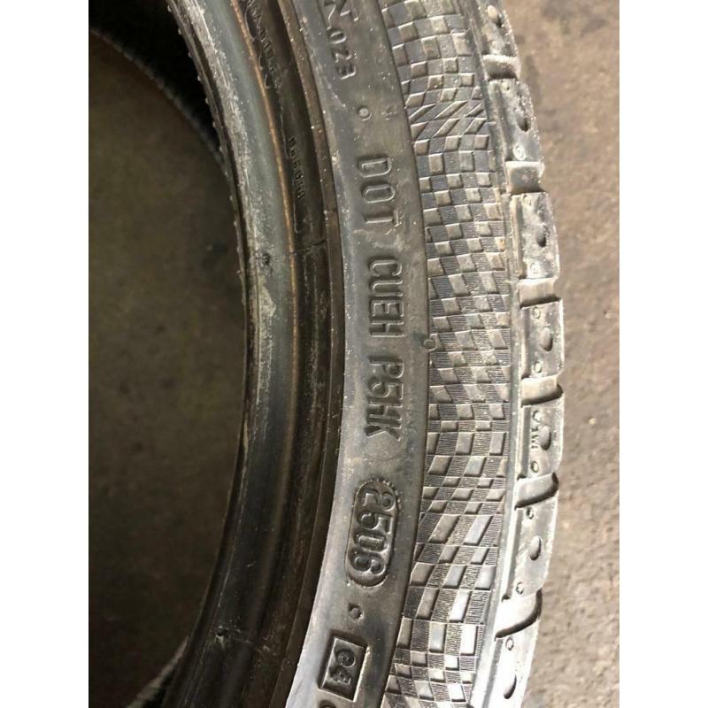 2 Tyres 255 40 ZR19 Continental SportContact 2 Between 5mm-6mm
