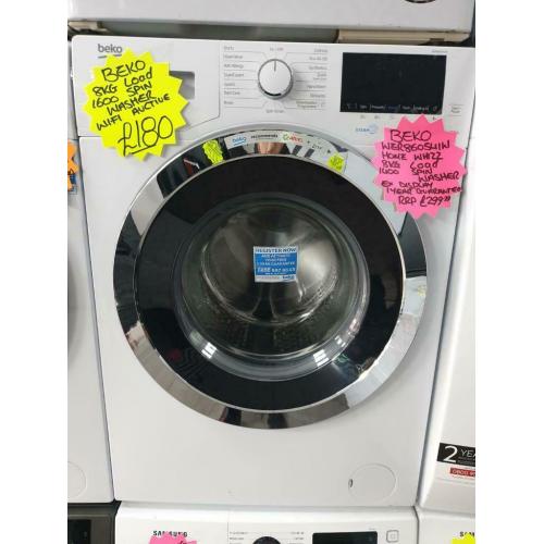 Ex display beko 8kg load 1600 spin washing machine