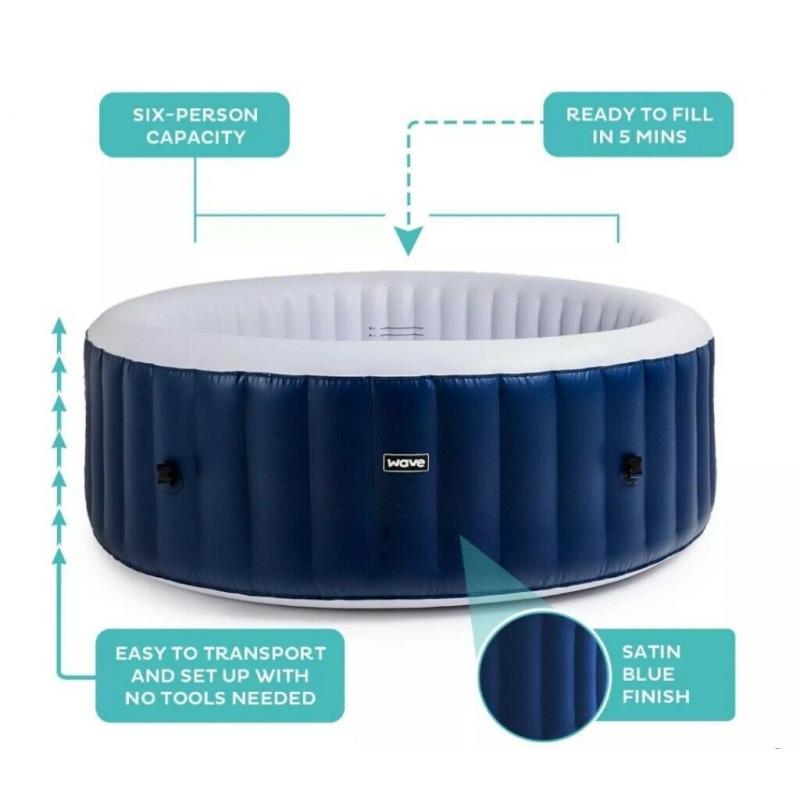 COLLECT TODAY: Large 6 Person inflatable hot tub - Wave Direct / Cleve