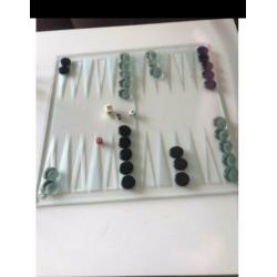 Glass chess set.