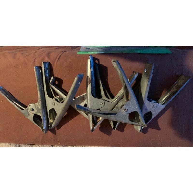 7 Large Heavy Duty Metal Spring Clamps Tarpaulin Clips