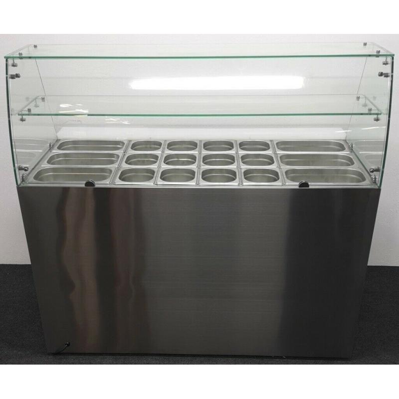 PAY OVER 6 MONTHS! Refrigerated 3 Door Curved Glass Preparation Counter