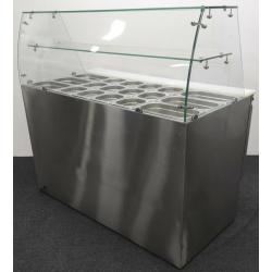 PAY OVER 6 MONTHS! Refrigerated 3 Door Curved Glass Preparation Counter