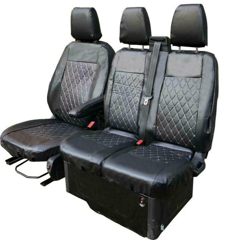 FORD TRANSIT CUSTOM 2013 Onwards TAILORED LEATHER QUILTED SEAT COVERS