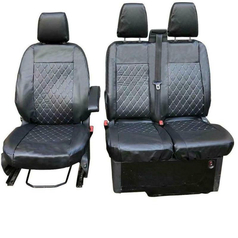 FORD TRANSIT CUSTOM 2013 Onwards TAILORED LEATHER QUILTED SEAT COVERS