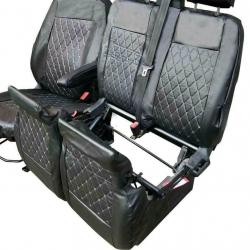 FORD TRANSIT CUSTOM 2013 Onwards TAILORED LEATHER QUILTED SEAT COVERS