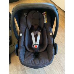 Maxi-Cosi Pebble Pro I-Size car seats with Maxi-Cosi 3wayFix bases.