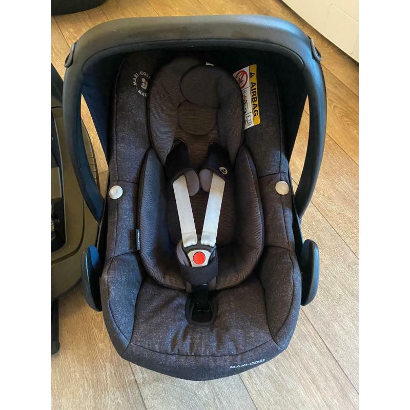 Maxi-Cosi Pebble Pro I-Size car seats with Maxi-Cosi 3wayFix bases.