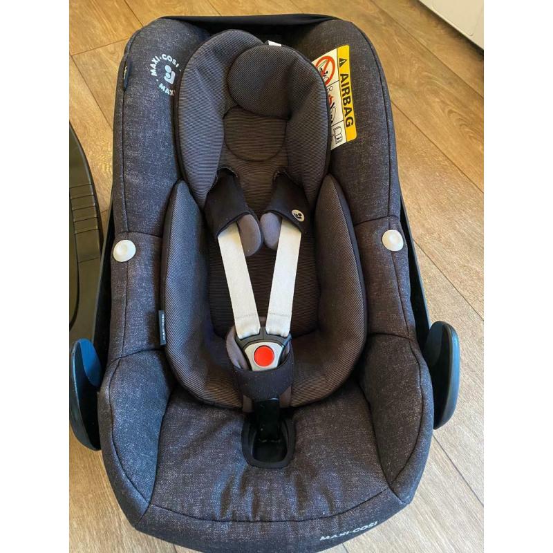 Maxi-Cosi Pebble Pro I-Size car seats with Maxi-Cosi 3wayFix bases.
