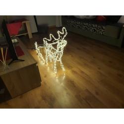 Reindeer with sledge 288 led L145 H63 cm
