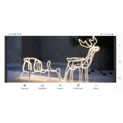 Reindeer with sledge 288 led L145 H63 cm