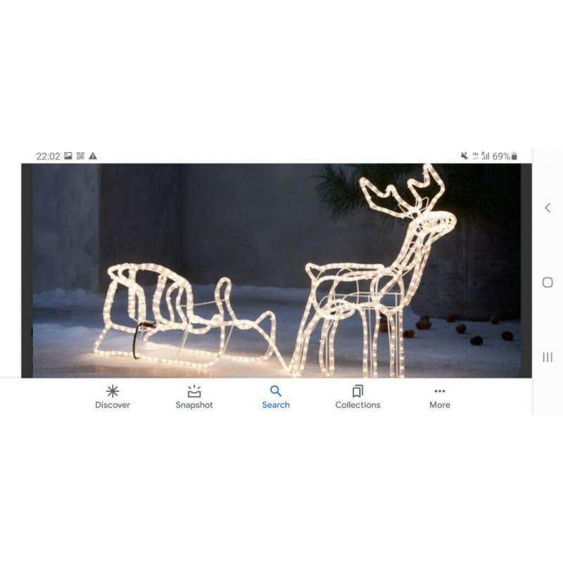 Reindeer with sledge 288 led L145 H63 cm