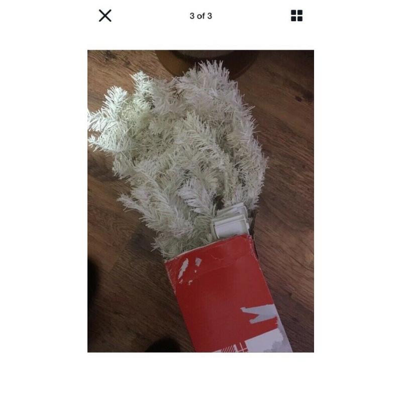 6ft WHITE CHRISTMAS TREE AND LOT OF DECORATIONS- SELL SEPARATELY OR TOGETHER
