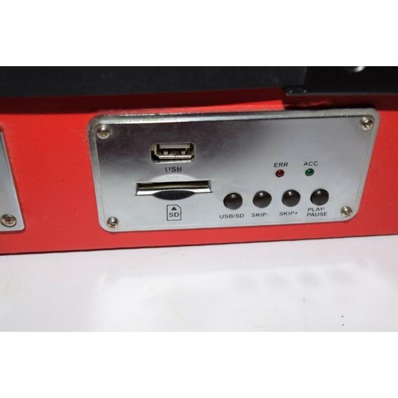 3 SPEED RECORD PLAYER/RADIO/USB/SD/BUILTIN SPEAKER/POWER ADAPTER/R/ANTENNA