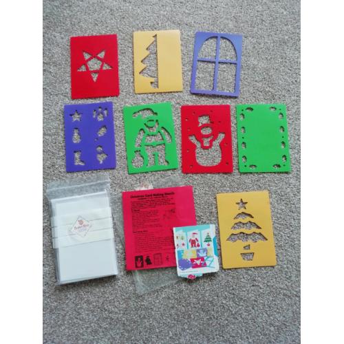 Baker Ross - 8 Washable Christmas card Stencils + cards/envel.