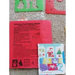 Baker Ross - 8 Washable Christmas card Stencils + cards/envel.