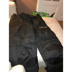 Waterproof motorbike trousers (buffalo) fits 30-34 waist