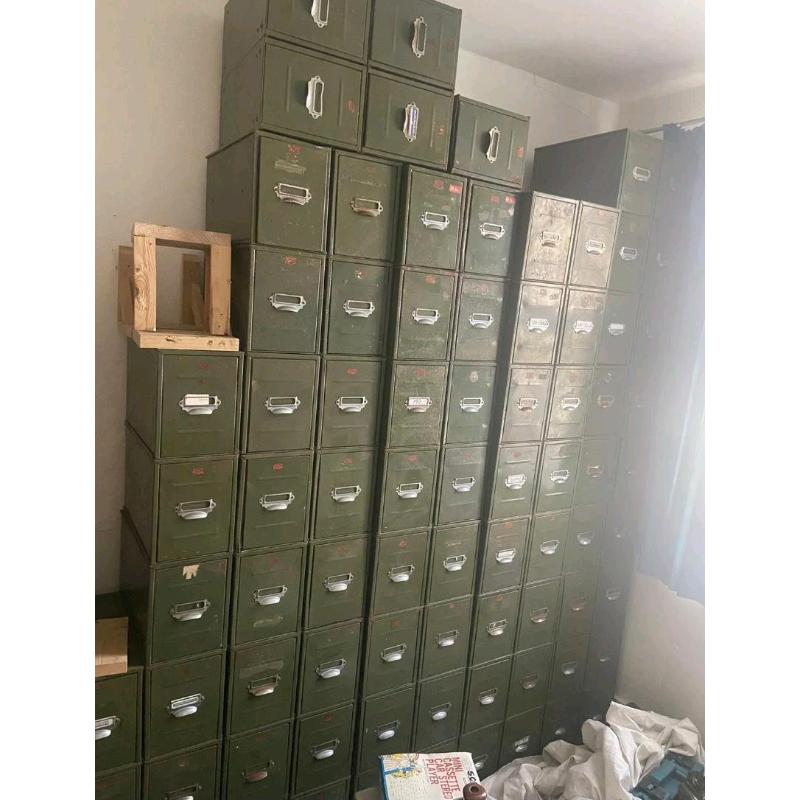 Only 10 left!! Vintage Roller Filing Drawers!! Potential projects!!