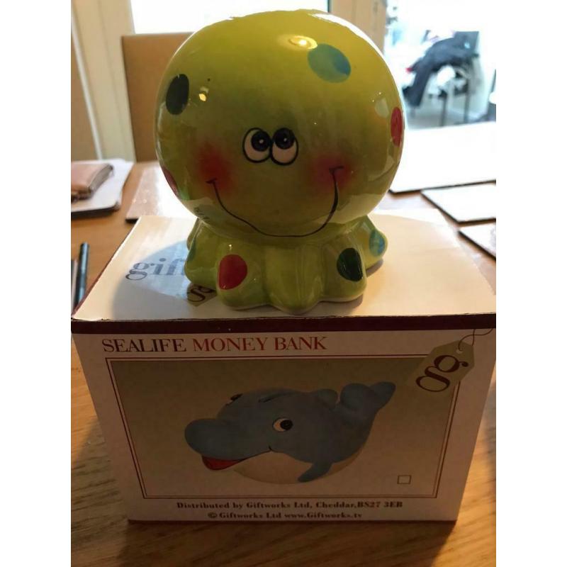 Sea life piggy banks x 2
