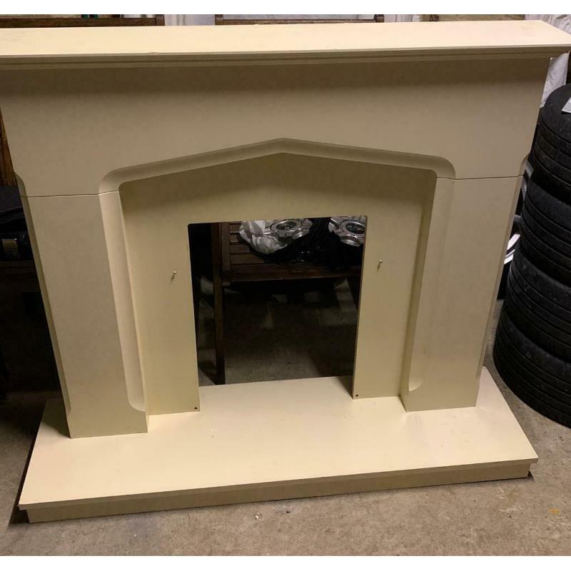 Wood fire surround