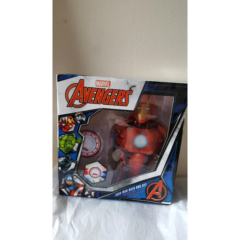 New in box Marvel Avengers bath toy and bubble bath .