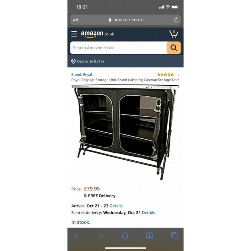 Royal camping table/storage unit