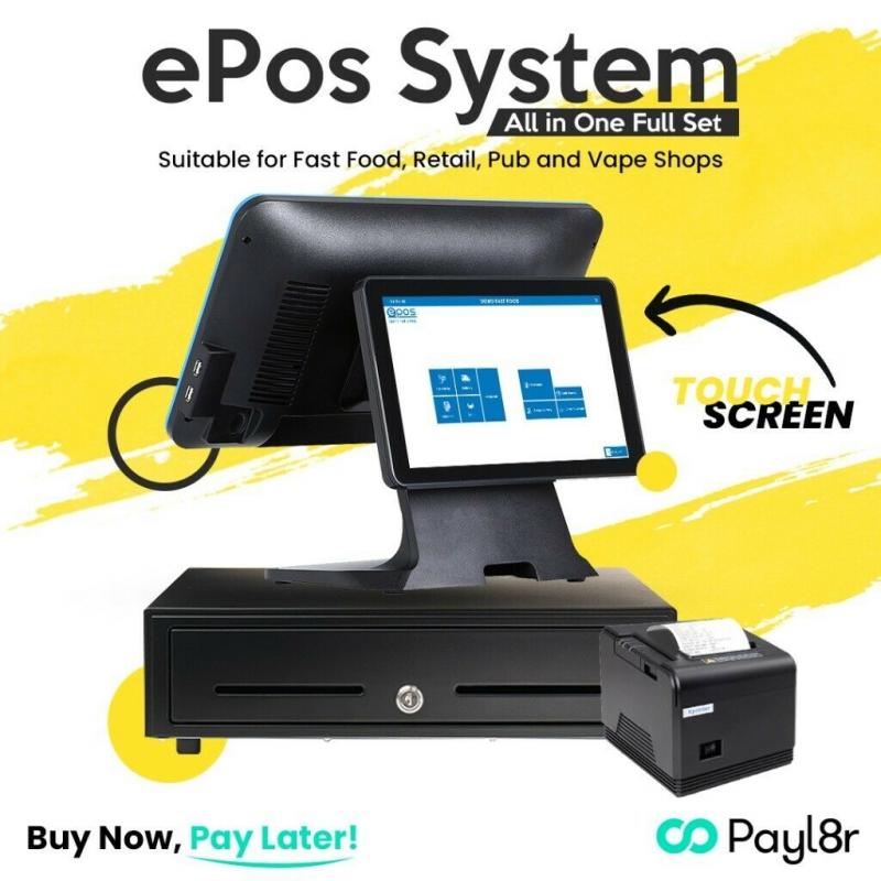 Touch Screen EPOS system, POS Till epos ,Retail pos.All in One Set New.Takeaway,Grocery.Full Setup