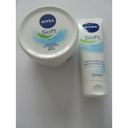 2 Nivea Soft Moisturising Creams 200ml and 75ml New