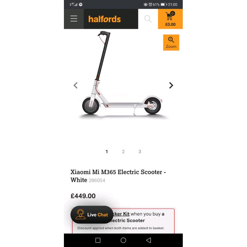 Electric scooter xiomi m365 white.