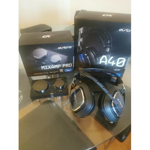 Astro A40 Tr headset + mix amp pro ps4 black 2019 edition COMPATIBLE WITH PS5!!!